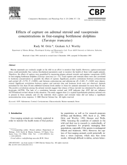 Effects of capture on adrenal steroid and vasopressin concentrations