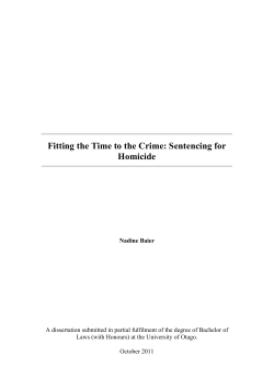 Fitting the Time to the Crime: Sentencing for Homicide