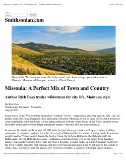 Missoula: A Perfect Mix of Town and Country