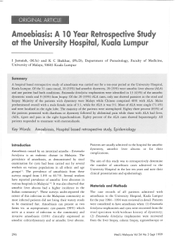 Amoebiasis - Medical Journal of Malaysia