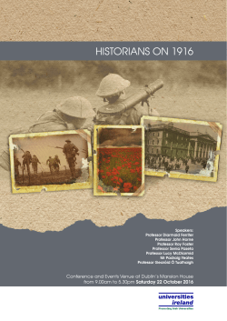 HISTORIANS ON 1916 - Decade of Centenaries
