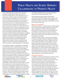 public health and school nursing: collaborating to promote