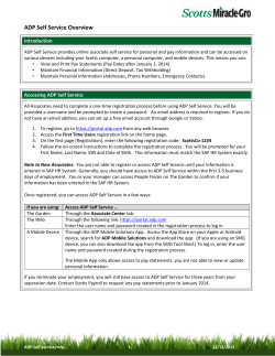 ADP Self Service Overview