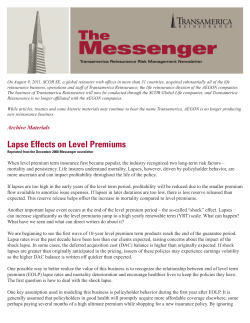 Lapse Effects on Level Premiums