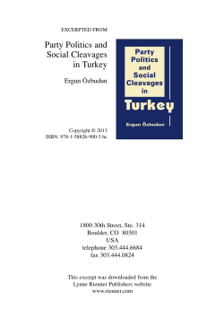Party Politics and Social Cleavages in Turkey