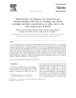 Determination of methanol and ethanol by gas