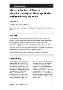 Historical Context of Tsantsa (shrunken heads)