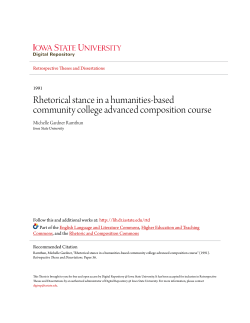 Rhetorical stance in a humanities