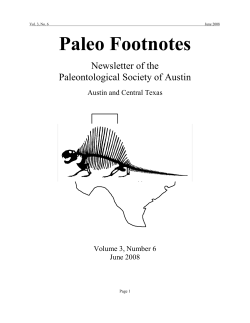 Paleo Footnotes - Paleontological Society of Austin