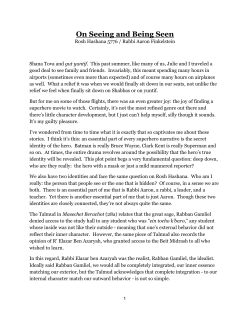 On Seeing and Being Seen - Congregation Sherith Israel