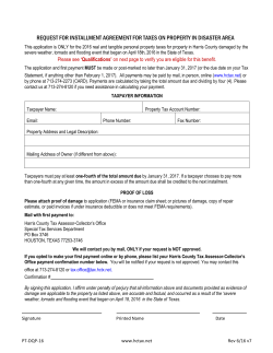 Request Installment Payment Agreement for Property in Disaster Area