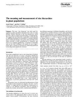 The meaning and measurement of size hierarchies in plant