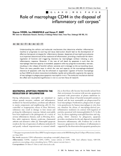 Role of macrophage CD44 in the disposal of inflammatory cell corpses