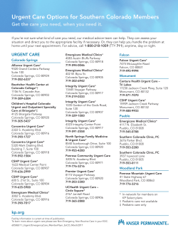 Urgent Care Options for Southern Colorado Members
