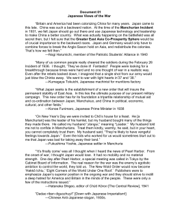 Document 01 Japanese Views of the War &ldquo;Britain and America had