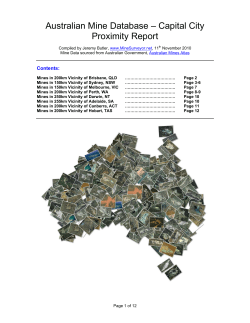 Australian Mine Database - Capital City