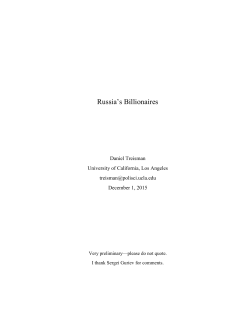 Russia`s Billionaires - American Economic Association