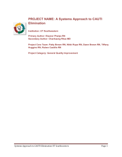 A Systems Approach to CAUTI Elimination