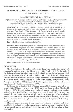 seasonal variation in the food habits of badgers in an