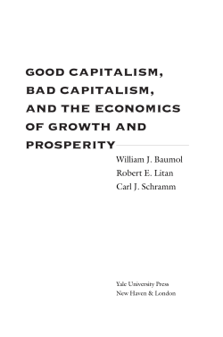 good capitalism, bad capitalism, and the economics of growth and