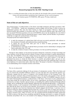 FUTUREPOL: Research proposal for the ERC Starting Grant State