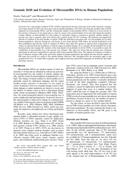 Genomic Drift and Evolution of Microsatellite