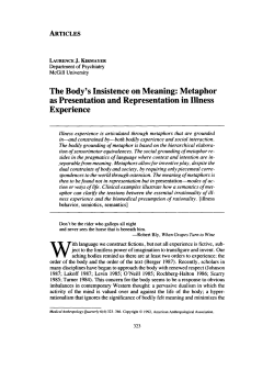 The Body`s Insistence on Meaning: Metaphor as Presentation and