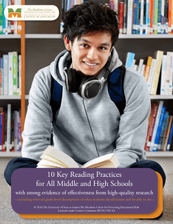 10 Key Reading Practices for All Middle and High Schools