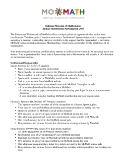 Institutional sponsorships and memberships