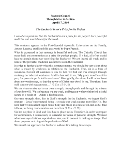 Eucharist not a Prize - St Mary`s Platteville