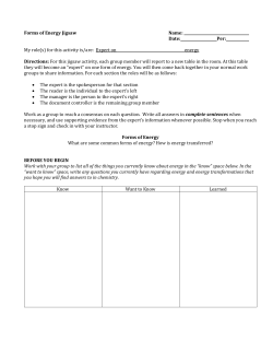 Forms of Energy Jigsaw Name: Date: Per: My role(s) for this activity
