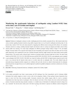 Monitoring the geodynamic behaviour of earthquake using Landsat