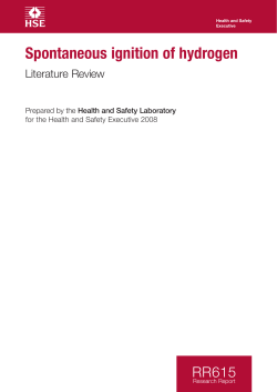 Spontaneous ignition of hydrogen: Literature Review RR615