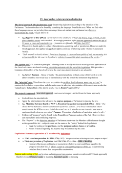 CL Approaches to interpretation legislation