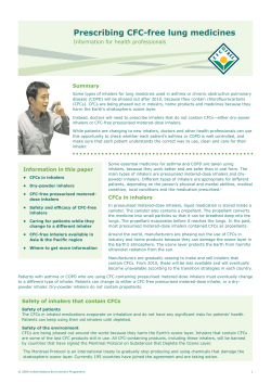 Prescribing CFC-free Inhalers - National Asthma Council Australia