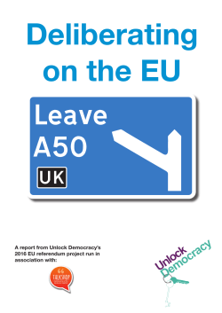 the Deliberating on the EU report