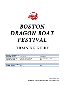 BDBF Training Guide - Boston Dragon Boat Festival