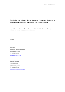 Continuity and Change in the Japanese Economy: Evidence of