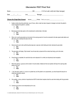 Glucometer POCT Post Test