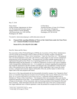 May 27, 2014 Nancy Stoner Jo Ellen Darcy Acting Assistant