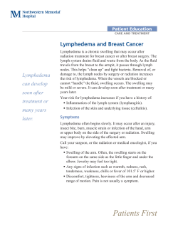 Lymphedema and Breast Cancer - Northwestern Memorial Hospital