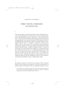 fi&Oacute;RR`S TRAVEL COMPANION IN HYMISKVI&lsaquo;A