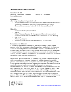 Organizing Your Notebook lesson plan