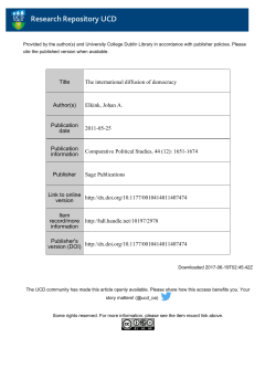 Title The international diffusion of democracy Author(s) Elkink