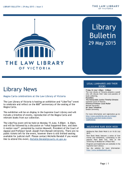 Library Bulletin - The Law Library of Victoria