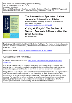 Crying Wolf Again? Western Economic Decline after the