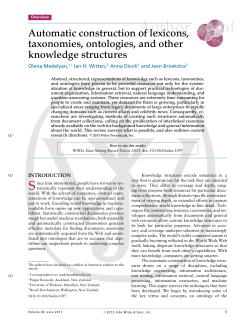 Automatic construction of lexicons, taxonomies, ontologies
