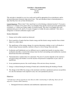 Unit Plan on Thermodynamics