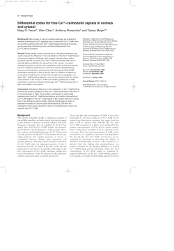 Differential codes for free Ca2+&ndash;calmodulin signals in nucleus and