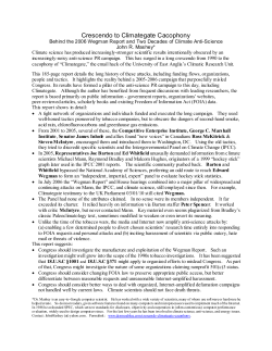 Crescendo to Climategate Cacophony